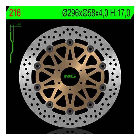 Disque de frein avant NG 216 rond flottant Honda