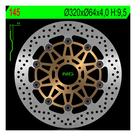 Disque de frein avant NG 145 rond flottant