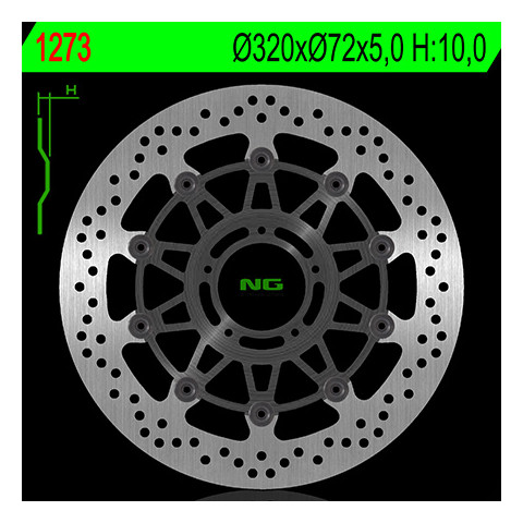 Disque de frein avant NG 1273 rond flottant Ducati