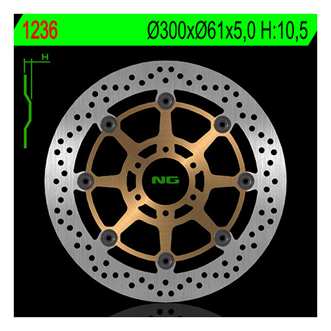 Disque de frein avant NG 1236 rond flottant