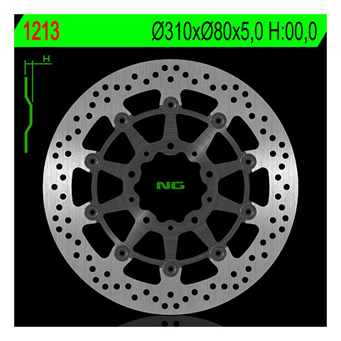 Disque de frein avant NG 1213 rond semi-flottant Kawasaki