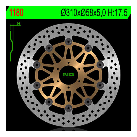 Disque de frein avant NG 1180 rond flottant Honda CB1000F Big One