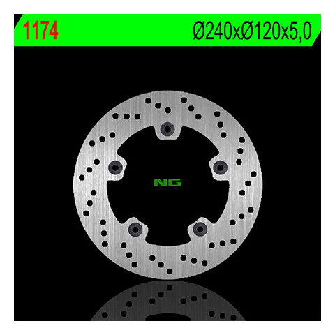 Disque de frein arrière droit NG 1174 rond fixe