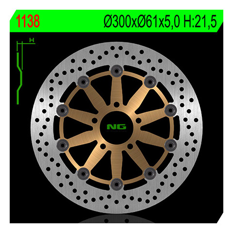 Disque de frein avant NG 1138 rond flottant Suzuki