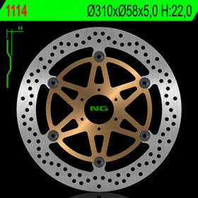 Disque de frein avant NG 1114 rond flottant