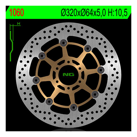 Disque de frein avant NG 1060 rond flottant