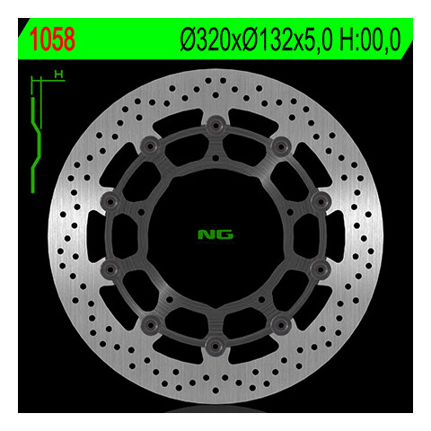 Disque de frein avant NG 1058 rond fixe