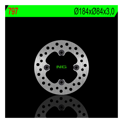 Disque de frein arrière NG 797 rond fixe Kawasaki KX85