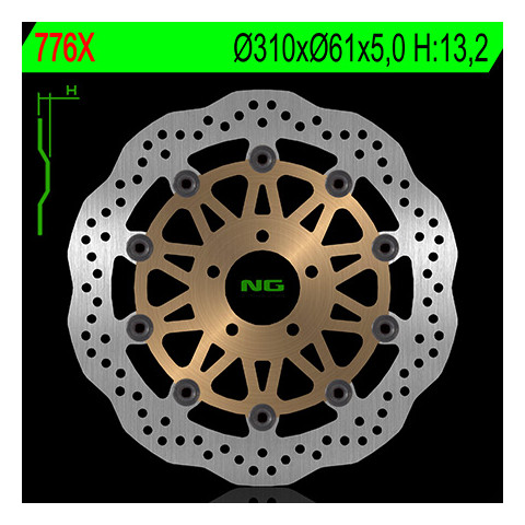 Disque de frein avant NG 776X pétale flottant Kawasaki