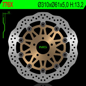 Disque de frein avant NG 776X pétale flottant Kawasaki