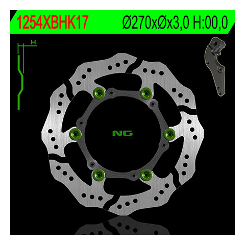 Disque de frein avant NG 1254XBH pétale flottant KTM SX/EXC