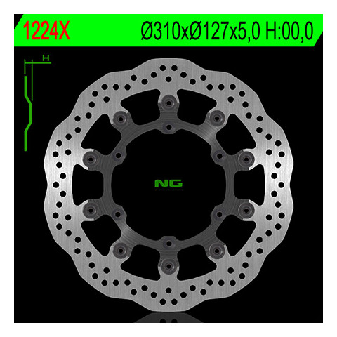 Disque de frein avant gauche NG 1224X pétale flottant