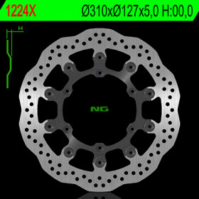 Disque de frein avant gauche NG 1224X pétale flottant