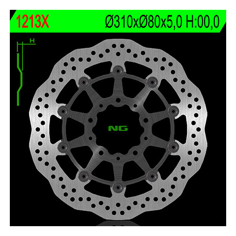 Disque de frein avant NG 1213X rond flottant Kawasaki