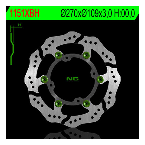 Disque de frein avant NG 1151XBH pétale flottant Kawasaki