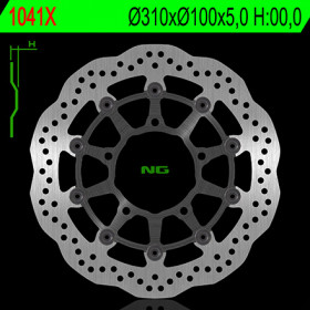 Disque de frein avant NG 1041X pétale flottant Suzuki