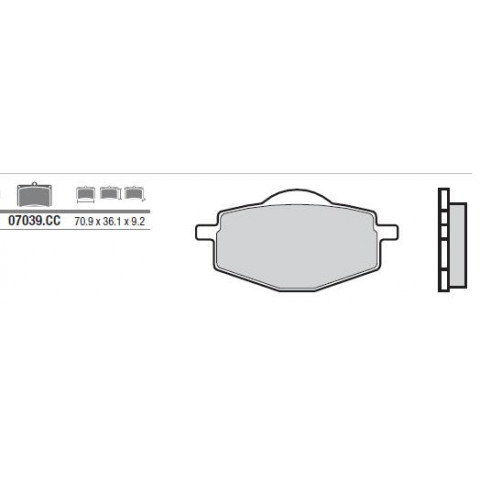 Plaquettes de frein BREMBO 07039CC organique Yamaha