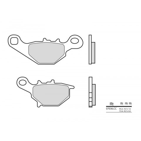 Plaquettes de frein BREMBO 07036CC organique Suzuki AN125/Epicuro UC125