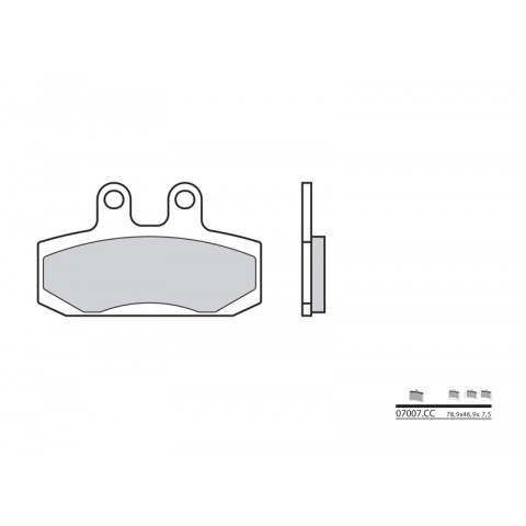 Plaquettes de frein BREMBO 07007CC organique