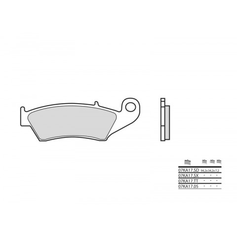 Plaquettes de frein BREMBO 07KA17LA métal fritté Honda XR400R