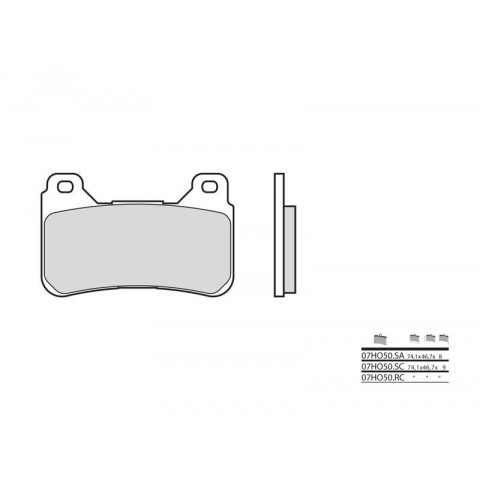 Plaquettes de frein BREMBO 07HO50RC organique