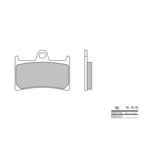 Plaquettes de frein BREMBO 07077XS métal fritté Yamaha T-Max 530