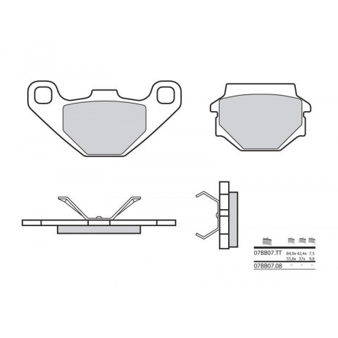 Plaquettes de frein BREMBO 07BB0708 organique