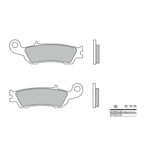 Plaquettes de frein BREMBO 07YA47SX métal fritté  Yamaha