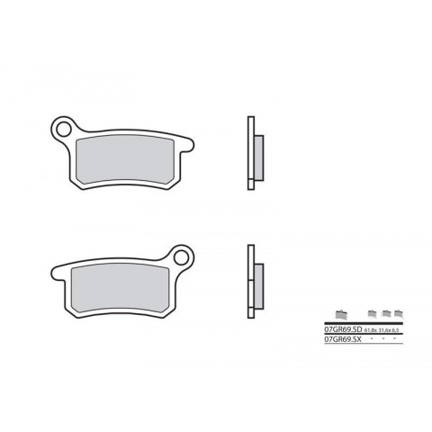 Plaquettes de frein BREMBO 07GR69SX métal fritté KTM/Husqvarna