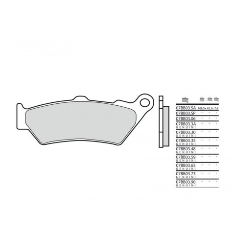 Plaquettes de frein BREMBO 07BB0306 organique