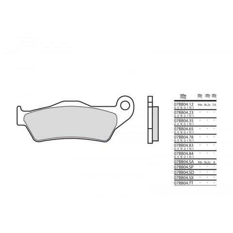 Plaquettes de frein BREMBO 07BB04SP métal fritté