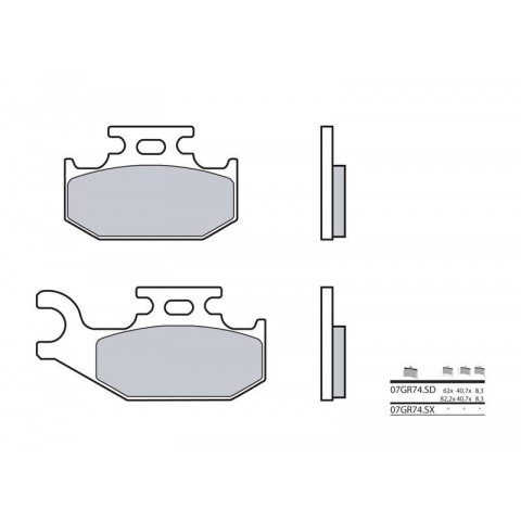 Plaquettes de frein BREMBO 07GR74SD métal fritté