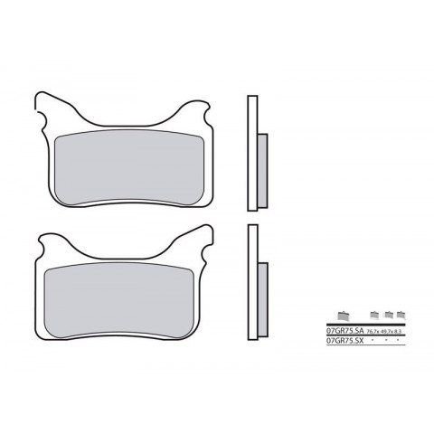 Plaquettes de frein BREMBO 07GR75SX métal fritté