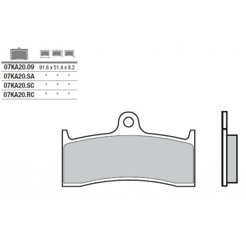 Plaquettes de frein BREMBO 07KA20SA métal fritté