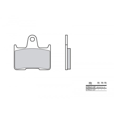 Plaquettes de frein BREMBO 07KA21SP métal fritté