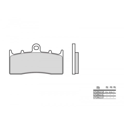 Plaquettes de frein BREMBO 07GR6207 organique