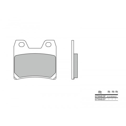 Plaquettes de frein BREMBO 07YA40SP métal fritté Yamaha