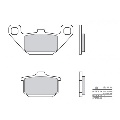 Plaquettes de frein BREMBO 07KA08SA métal fritté Kawasaki