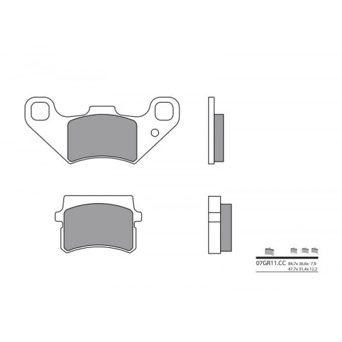 Plaquettes de frein BREMBO 07GR11CC organique