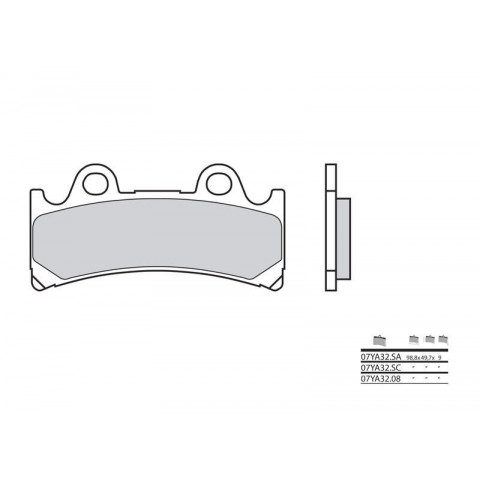 Plaquettes de frein BREMBO 07YA32SA métal fritté