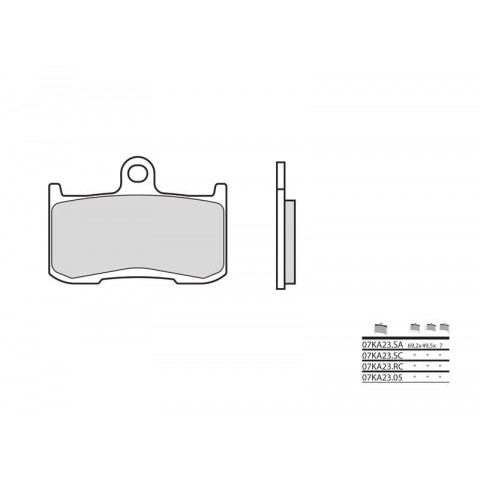 Plaquettes de frein BREMBO 07KA2305 organique Kawasaki ZX9R