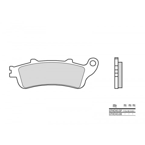 Plaquettes de frein BREMBO 07HO43SP métal fritté Honda