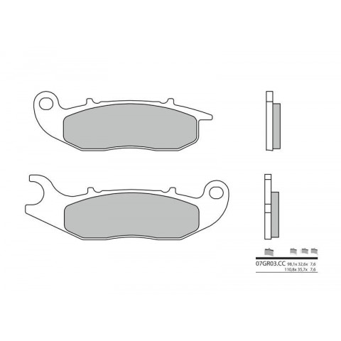 Plaquettes de frein BREMBO 07GR03CC organique Rieju MRT 50