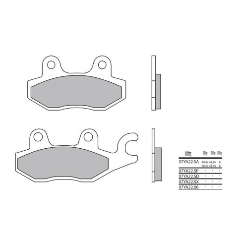 Plaquettes de frein BREMBO 07YA22SP métal fritté