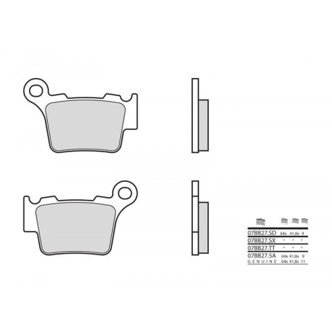 Plaquettes de frein BREMBO 07BB275A organique