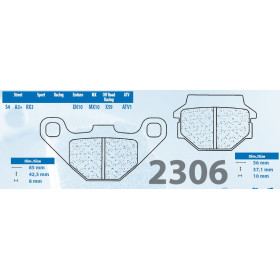 Plaquettes de frein CL BRAKES 2306X59 métal fritté