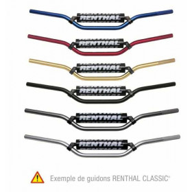 Guidon Ø22,2mm avec barre RENTHAL Classic Enduro bleu/mousse noire