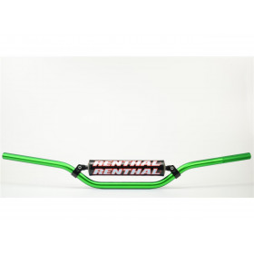 Guidon Ø22,2mm avec barre RENTHAL Classic Replica Ricky Carmichael vert/mousse noire