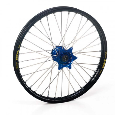 Roue arrière complète HAAN WHEELS 19X2.15 jante noir/moyeu bleu Husqvarna