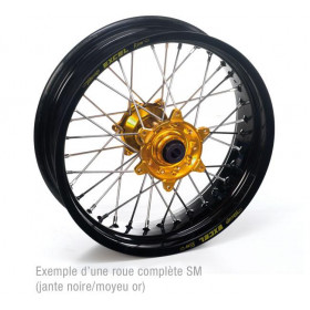 ROUE ARRIERE YZF/WRF 99-08 17x4.50x36T, JANTE NOIRE MOYEU OR